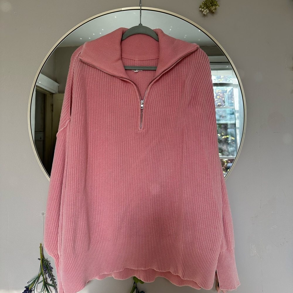 AERIE Quarter-Zip Knitted Sweater